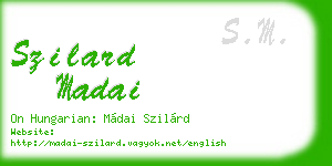 szilard madai business card